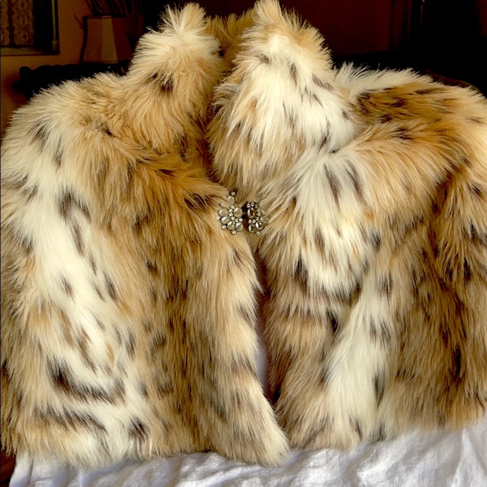 Bobcat Faux Fur Cape